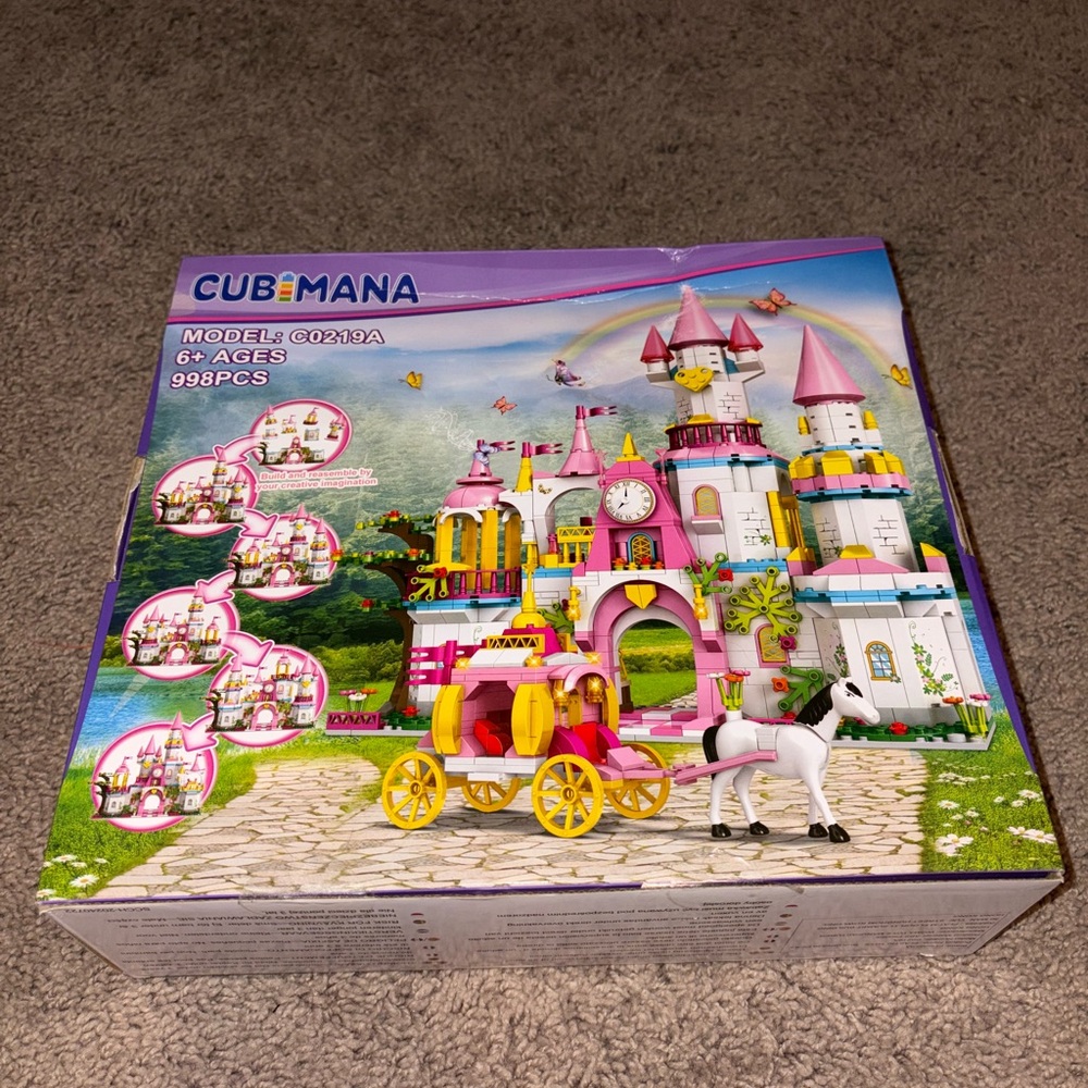 Pink and White Fantasy Castle Block Set